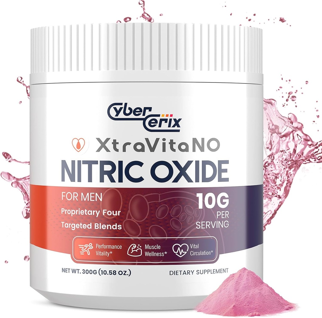 Doplnok oxidu dusnatého pre mužov - Extra sila Posilňovač oxidu dusnatého prášok pre srdce, obeh, prietok krvi, energia, vytrvalosť - 10g na službu, 30 Servisov