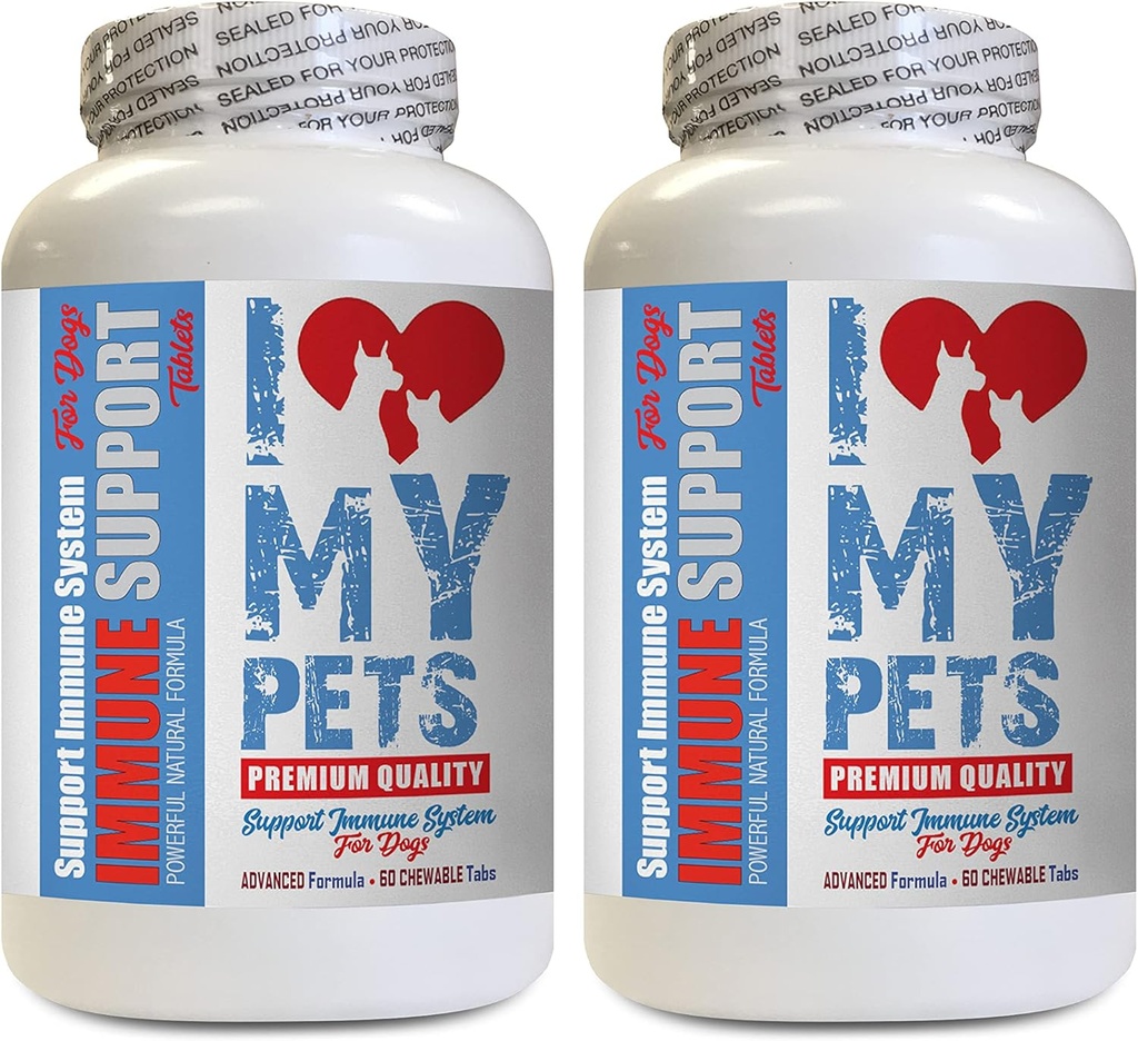 I LOVE MY PETS LLC pes Immune Doplnky - pes Immune Support - Booster - Zdravý PET - Supplement - Pes Heart Health - 120 Treats (2 fľaše)