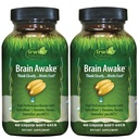 Irwin Naturals Brain Prebuďte sa - 60 Liquid Softgels, balenie 2 - Zvýšený duševný výkon, zvýšené zameranie, jasnosť a koncentrácia - Nootropic Booster s L-Theanine, Bacopa, MCTs