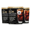 VitaCup Slim Protein Coffee Shake for Diet Support, Instant Coffee w/Whey Protein Powder, B Vitamíny a Fiber, Dietitian vyvinutý pre výkon a chuť, Make as Iced alebo Shake, 3 vrecká
