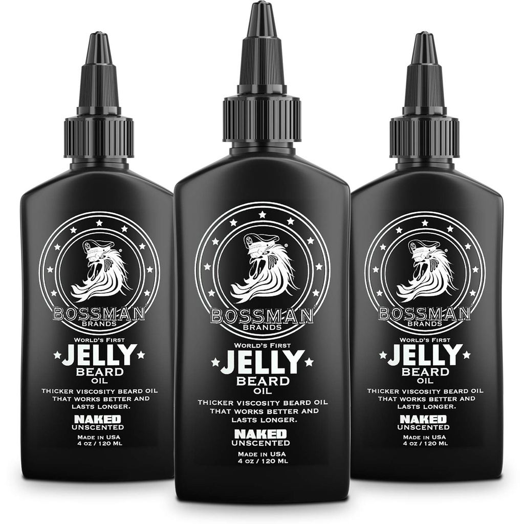 Bossman želé medvedí olej pre mužov - 3 balenie (12 oz v celkom, nahý - nevoňaný) 