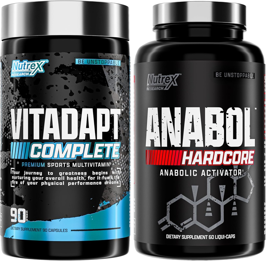 Nutrex Research Anabol Hardcore & Vitadapt Kompletný športový multivitamín s KSM- 66 Ashwagandha