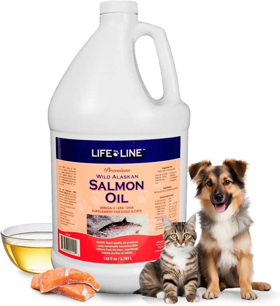 Life Line Wild Aljašský lososový olej pre psy a mačky 