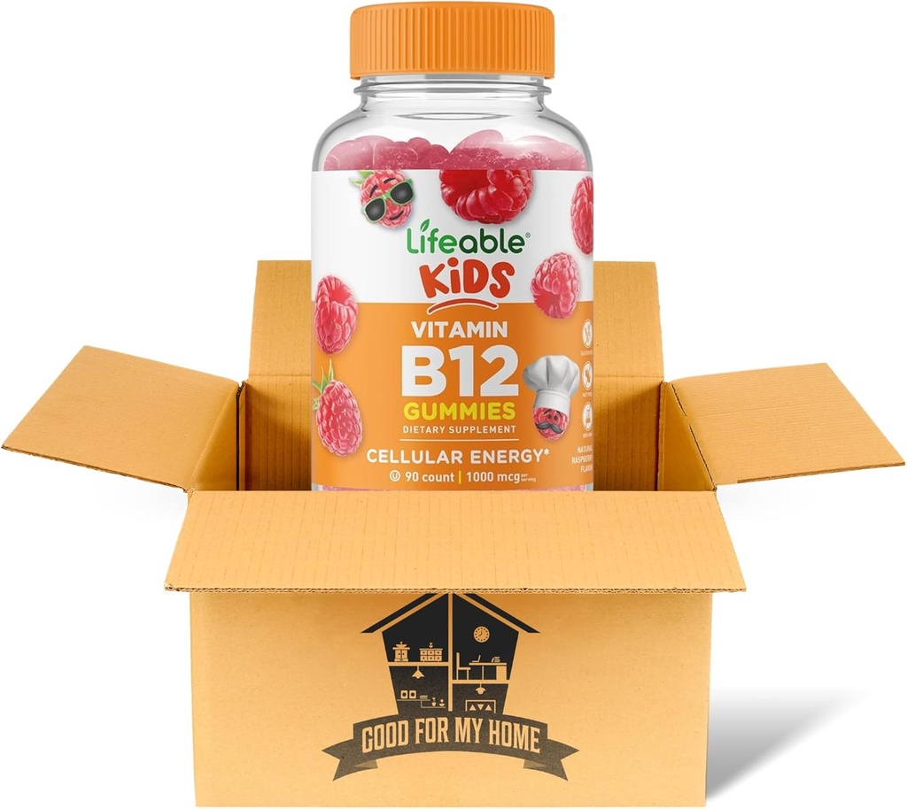 Vitamín B12 Gummy Bundle. Obsahuje jednu fľašu 90 ct Životaschopné deti vitamín B12 Gummies. Dietary Supplement, Gluten Free, Non Gmo, a Žuvacie B12 vitamíny Gummies. Prichádza s dobrou pre môj domov box!