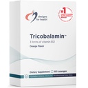 Dizajn pre zdravie B12 Trikobalamín Lozenges - 3000mcg Triple B12 Tablety rýchleho rozpúšťania s metylkobalamínom, adenozylkobalamínom + hydroxokobalamínom - prírodná pomarančová aróma (60 lozengov)