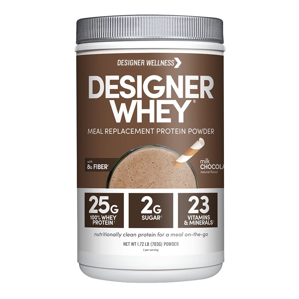 Designer Wellness, Designer Wheey Protein Replacement Powder, Organic Superfood Complex Karbs, Vitamíny, Minerály, Gluten-Free, Milk Chocolate, 1,72 libra