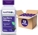 Natrol Acai Berry, Dietary Supplement, Antioxidant Protection & Defense, The Ultimate Super Fruit, 900 mg Veggie Capsules, 75 gróf (Pack of 12)