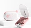 Biele malé pilulky Cutter Splitter s Centering zariadenie pre malé a drobné pilulky, Rezy vitamíny tablety, Prenosné vynikajúce Pill Crusher pre vreckové