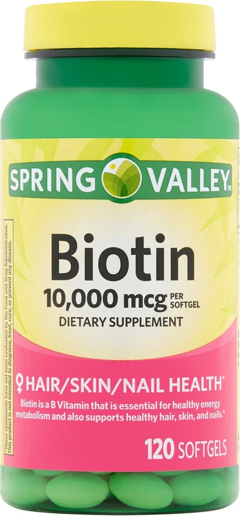 Jar Valley Biotin Dietary Supplement, 10 000 mg, 120 Softgels