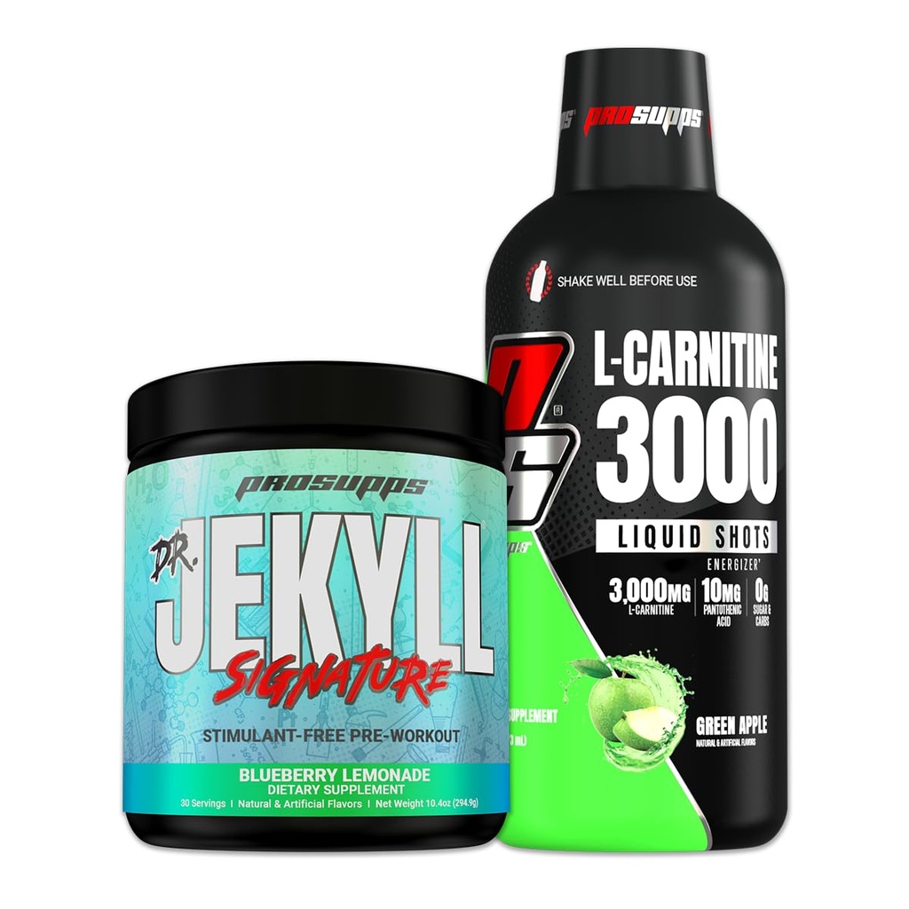 PROSUPPS L-karnitín 3000 zelené jablko a Dr. Jekyll Podpis čučoriedková citrónová omáčka