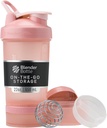 BlenderBottle Shaker fľaša s pilulkou Organizátor a skladovanie pre proteínový prášok, Classic V2 ProSak System, 22-Ounce, Rose Pink
