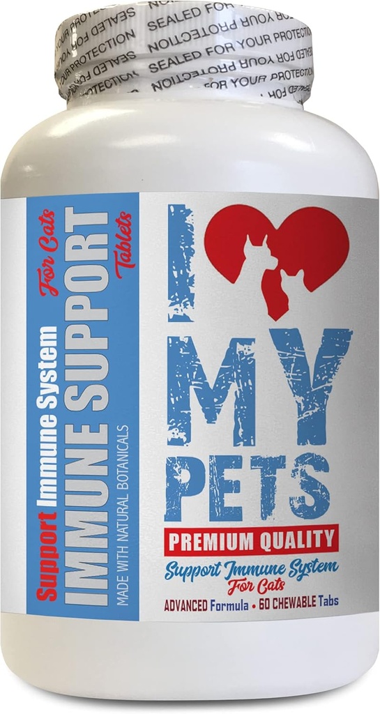 I LOVE MY PETS LLC Staršia mačka Supplement - CAT Immune Support - Booster - Zdravý doplnok - Podpora pečene pre mačky - 60 Treats (1 fľaša)