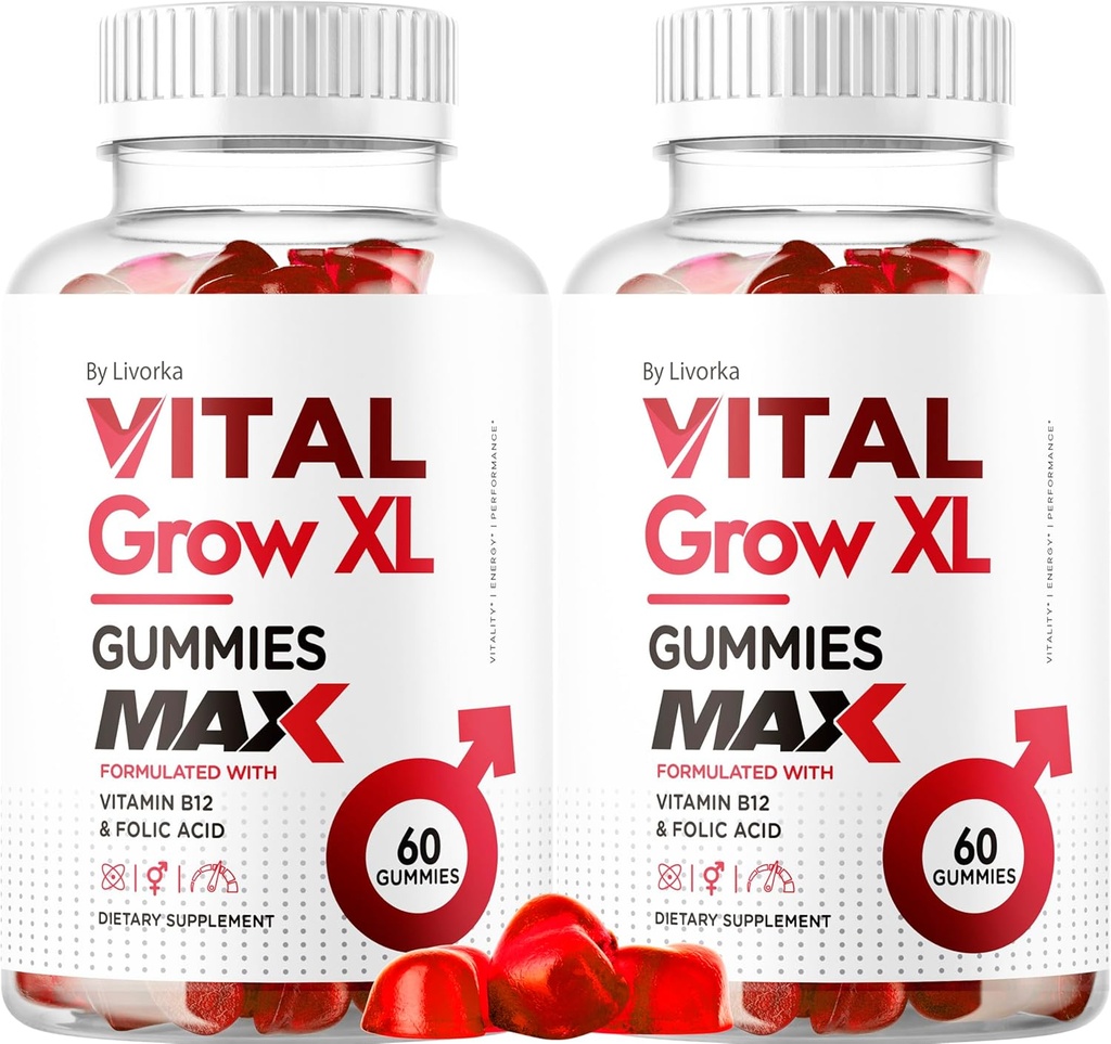 (2 balenia) Vital Grow XL Mužské Gummy - Mužské výkon Gummy 1050MG Vital GrowXL Blend, Vital Growth Gummy Advanced Gomitas Formula, 120 Gummies po dobu 2 mesiacov