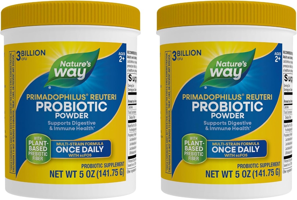 Primadophilus Reuteri Probiotic Powder, Supports Digestive & Immune Health*, Multi-Strain Formula, with Prebiotics, 3 Milliion Live Cultures, 5 Oz (Packaging May Vary) - 2 Balíčky