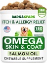 BARK&SPARK Omega 3 pre psy - 160 Fish Oil Treats for Psy - Skin and Coat Supplement - EPA & DHA Mastné kyseliny - Psie lososí olej - Ančovičky