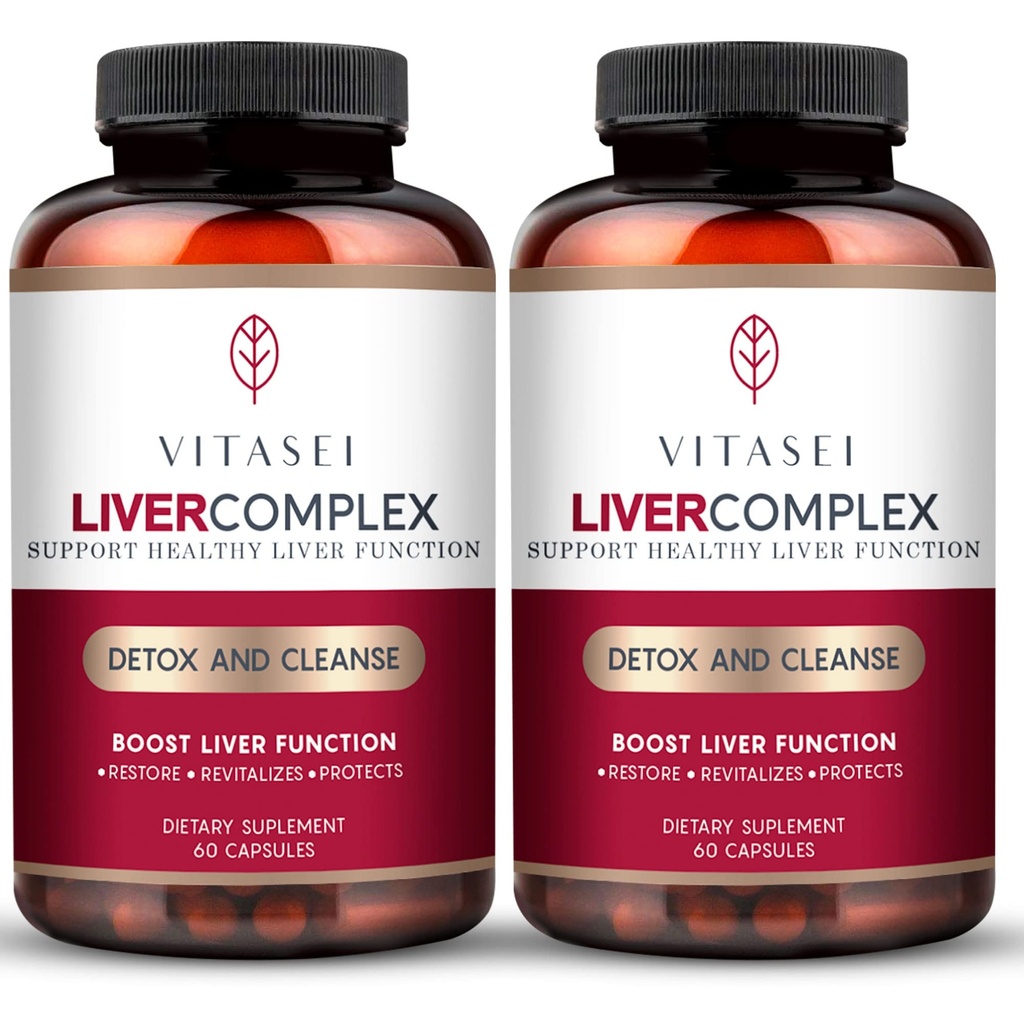 VITASEI Pečeň čistí Detox a opravy, Pečeň komplex W/Milk Thistle extrakt, Garcinia, Curcumin C3, Podpora Bylinné diétne doplnok, Detox Vzorec pre ženy a mužov, 60 Kapsule (Pack of 2)