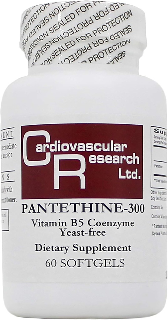 Pantetín 300mg (Pantezín) 60 Softgels - 2 Balenie - Ekologické Formuly / Kardiovaskulárny výskum