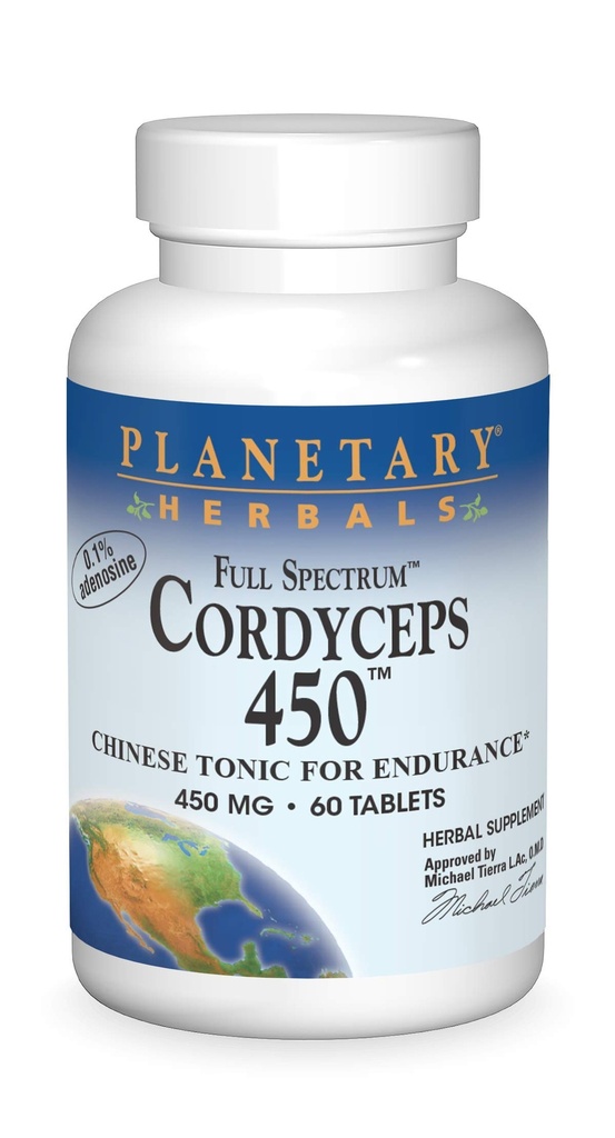 Planetárne byliny Full Spectrum Cordyceps 450 mg, 60 Počet
