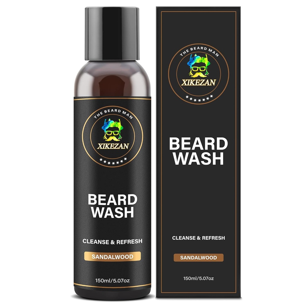 XIKEZAN Brad Wash Shampoo w/Natural Biotin Argan & Jojoba Oleje hlboko čistí hladko zmäkčuje a posilňuje, Vianoce Pančuchové omáčky Deň otcov Darčeky pre mužov Otec priateľ manžel