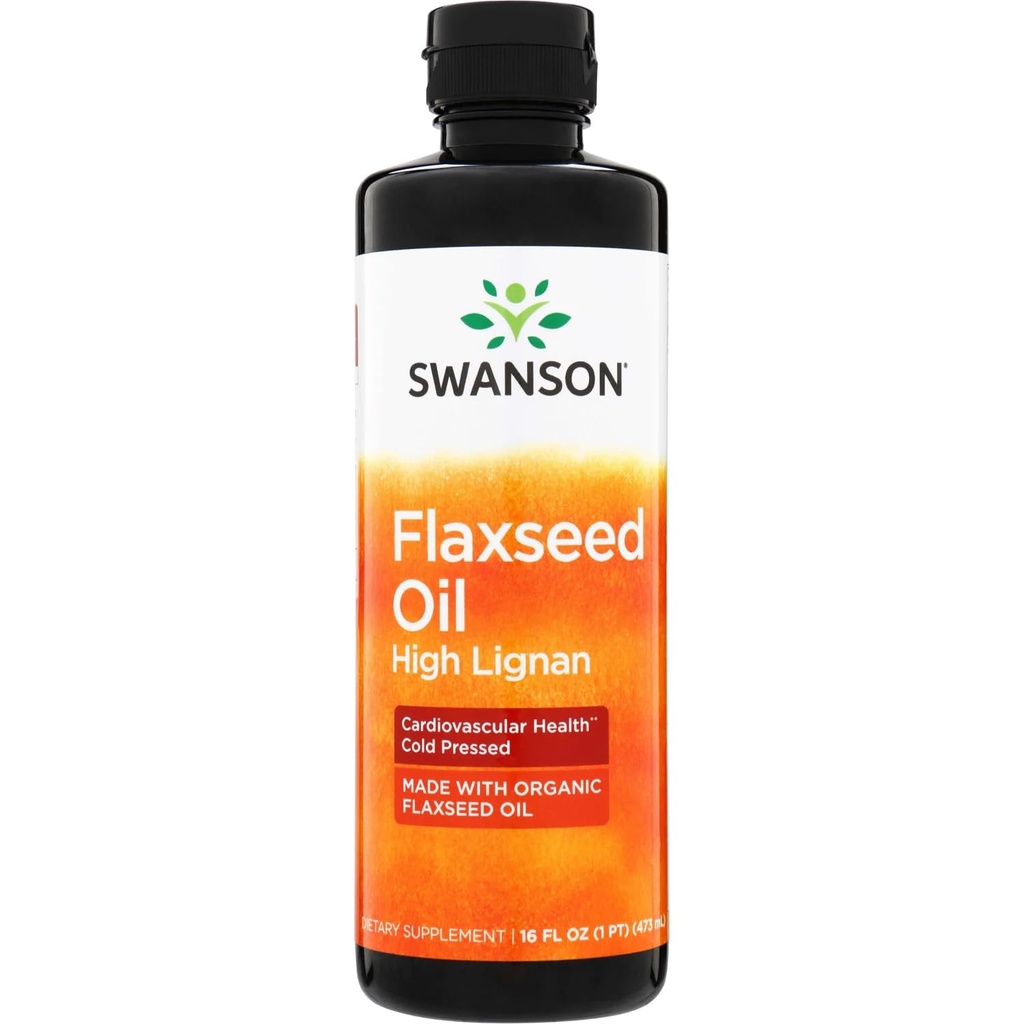 Swanson Ľanový olej High Lignan (Omegatru) 16 fl Ounce (473 ml) Tekutý