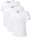 DAVID ARCHY Men's Undershirts Combed Cotton T-Shirt Soft Moisture-Wicking Undershirt Crew Neck or V Neck Tees 3 Pack