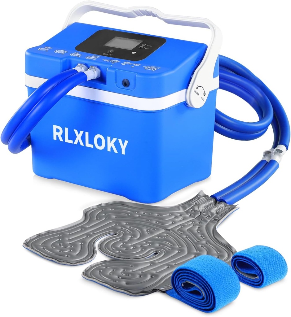 Cold Therapy Unit for Pain Relief,Cold Therapy System with Universal ice Pack for Knee, Ankle, Plece, Back, Ice Therapy Machine with Digital Timer and Ajustable Flow Speed