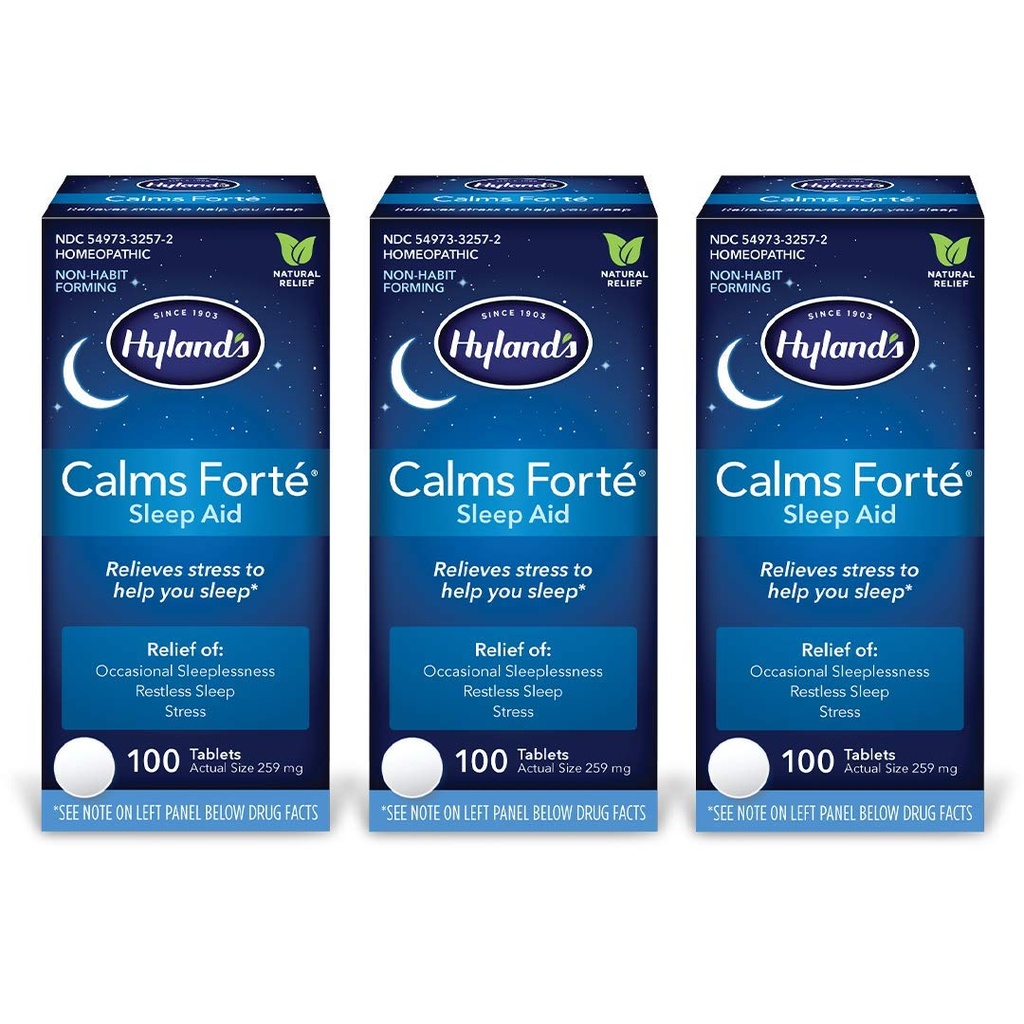 Hylands upokojuje Forte' Sleep Aid Tablets, Prírodná úľava nervovej napätie a príležitostné nespavosť, 100 Počet (Stock of 3)