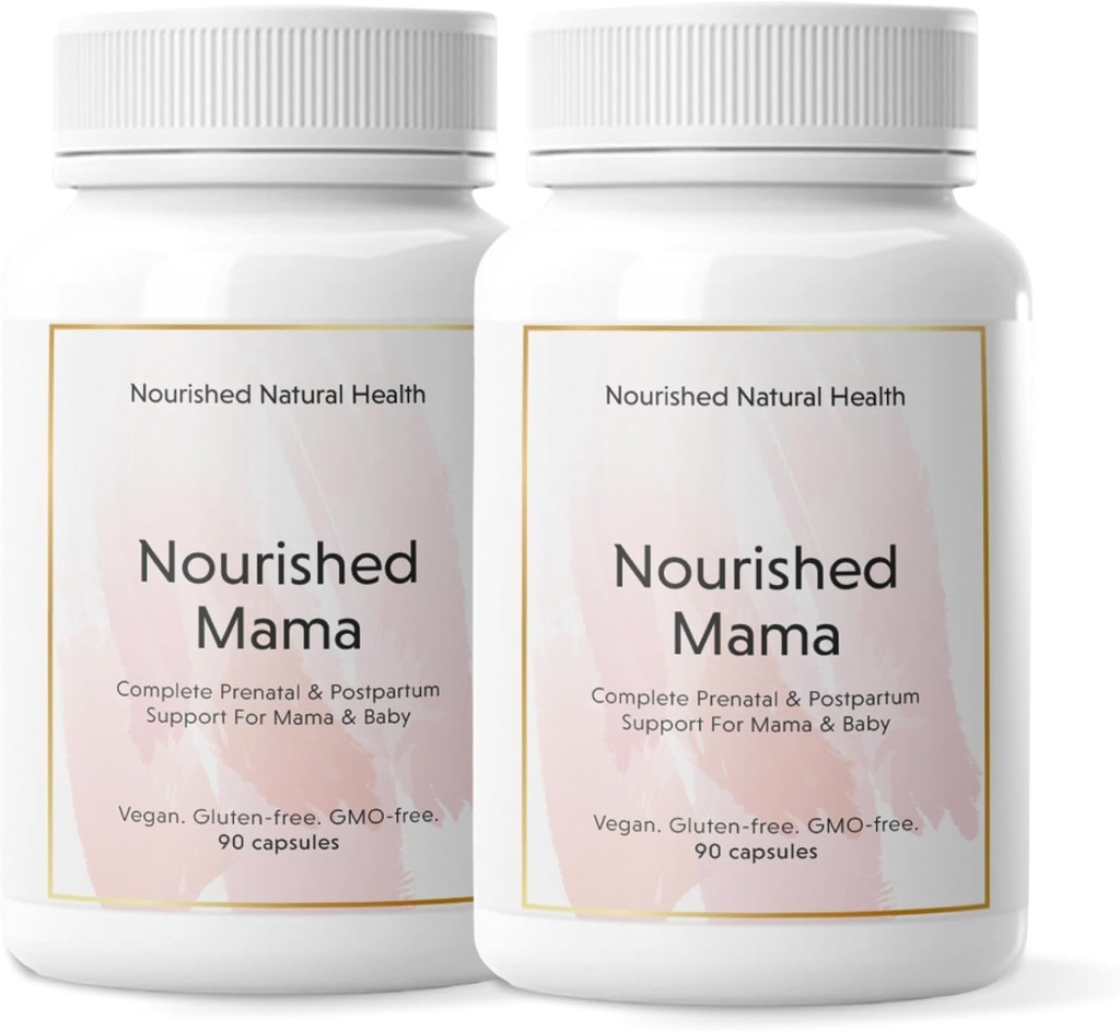 Vyživená mama prenatálny multivitamín - vegánsky multivitamín pre predkoncepciu, tehotenstvo, popôrodné a dojčenie - bez železa s metylovaným folátom a vysokou dávkou cholínu - 180 kapsúl