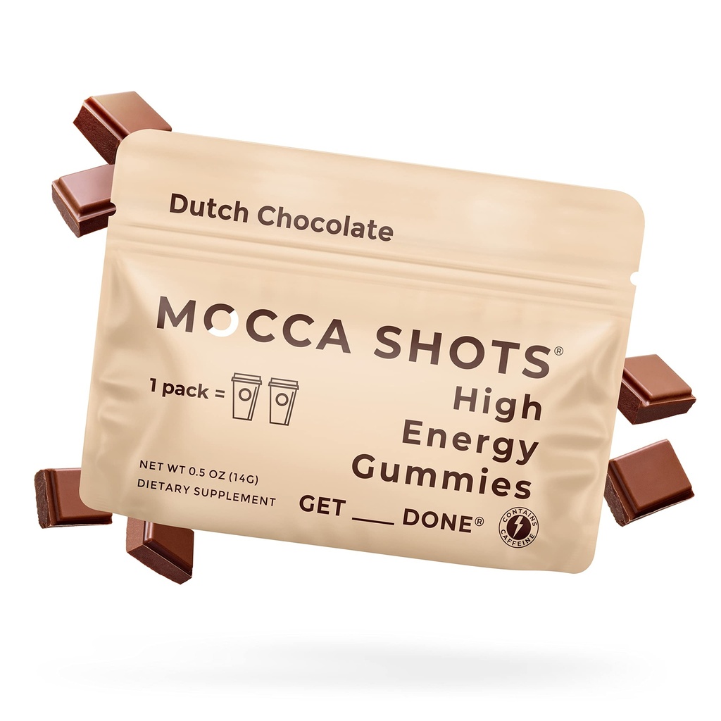 SGC Seattle Gummy Company Caffeine Energy Gummies 12-Pack, holandská čokoláda Mocca Energy Chews, Nootropic, Vegan, Plant-Based, Gluten Free, 200mg Caffeine