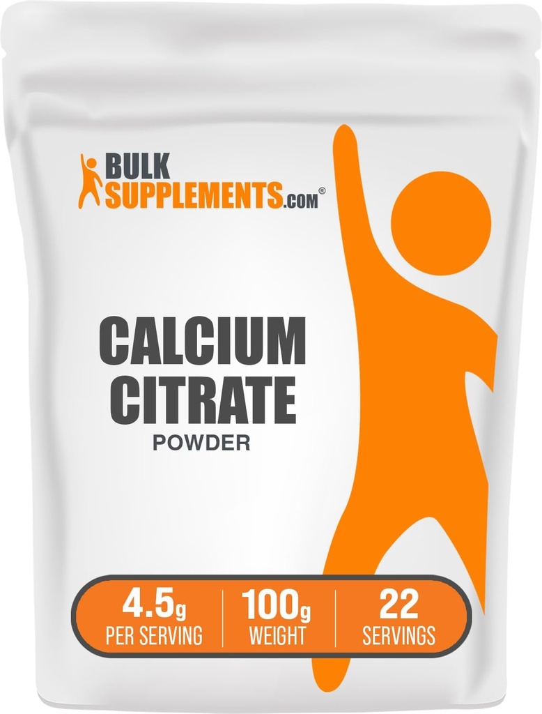 BulkSupplements.com Vápnik Citrát prášok - Vápnik Supplement, High Biodostupný - Neochutené & Gluten Free, 4,5 g za Serving, 100g (3,5 oz) (Stock of 1)