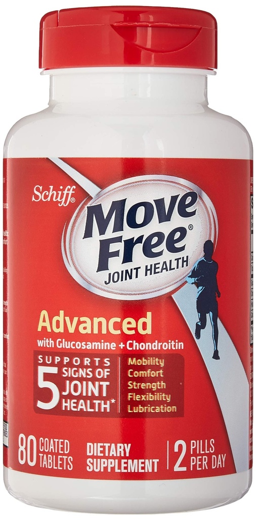 Schiff Move Free Advanced, Joint Health Supplement with Glucosamine and Chondroitin, 80 Count