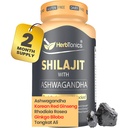 Herbonics Shilajit for Men & Women with Ashwagandha, Korean Red Ginseng, Rhodiola Rosea, Ginkgo Biloba, Tongkat Ali 