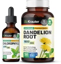 BIO KRAUTER Chlorofyl Tinktúra 2 Fl. Oz. a púpava 100 kapsúl
