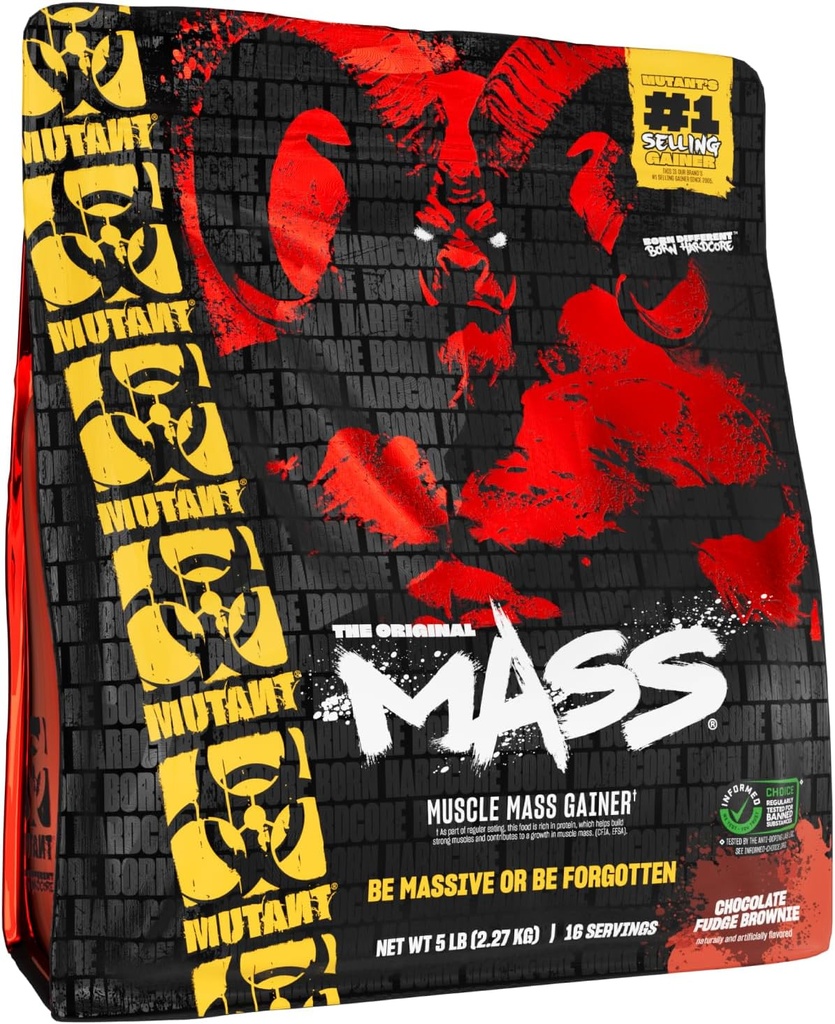 Mutant hmotnosť Gainer Protein prášok - vysoký kalórií proteín pre Lean hmotnosť, budovanie svalov a zmes - 5 libra - čokoláda Fudge Brownie