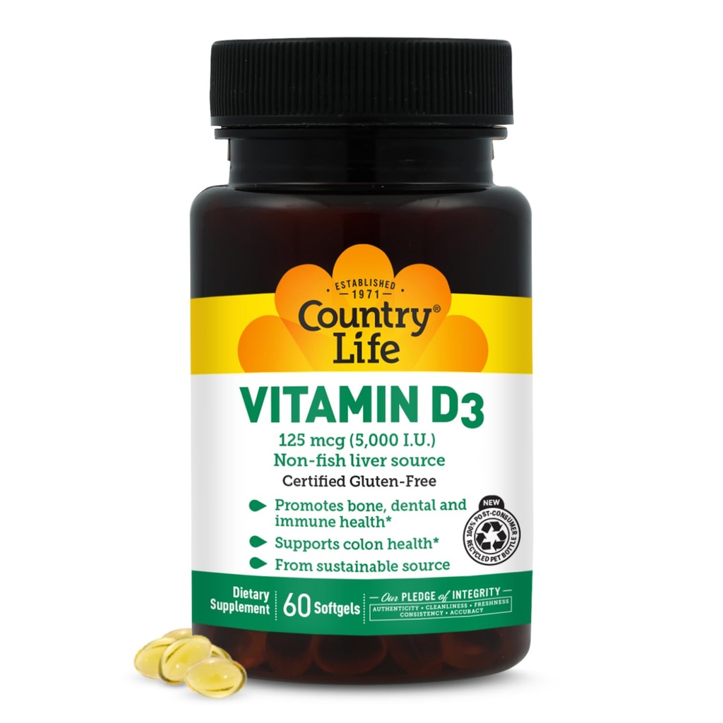 KRAJINA ŽIVOT Vitamín D3 5000 IU, 60 CT
