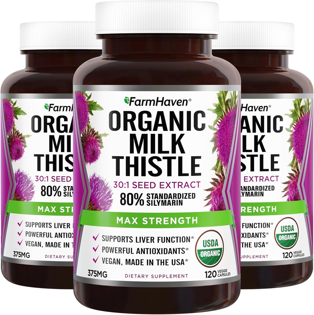 FarmHaven USDA Organic Milk Thistle Capsules 