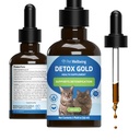 Pet Wellbeing Detox Gold pre mačky - Jemná podpora detoxikácie a eliminácie, Imunitný systém starostlivosti, Nettle, blahoslavený bodliak, Burdock Root - Veterinarian-formulovaný bylinné doplnok 2 oz (59 ml)