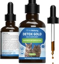 Pet Wellbeing Detox Gold pre mačky - Jemná podpora detoxikácie a eliminácie, Imunitný systém starostlivosti, Nettle, blahoslavený bodliak, Burdock Root - Veterinarian-formulovaný bylinné doplnok 2 oz (59 ml)