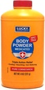 Lucky Super Soft Mediated Body Powder, 8-oz., Soothes Itch, Cools Skin, Absorbs Vlhkosť, Dries Oozing of Poison Ivy, Oak, Sumac