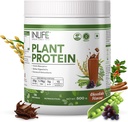 INLIFE Plant Protein Powder - Pea, Quinoa & Brown Rice - 25g Protein - Ashwagandha, Green Tea & Grape Seed Extract - Supplement (500 g, Čokoláda)