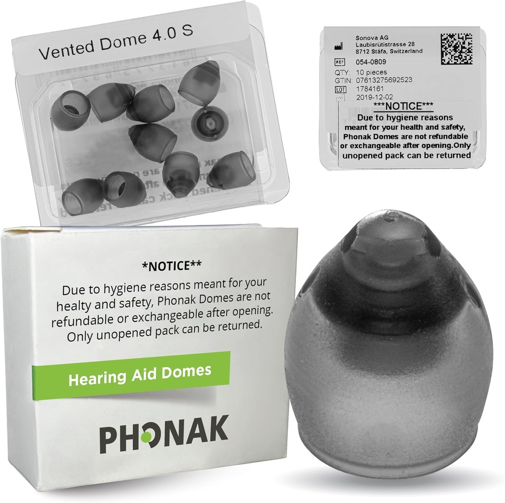 Phonak Vented 4.0 Dome Small (0,29 palca=7.5 mm) 10 Domes, Originálne OEM Švajčiarsko Náhrada Sonova, Sluchová pomoc Domes pre Phonak Audeo Marvel Paradise Lumity Príslušenstvo -1 Pack/10 Domes Celkom