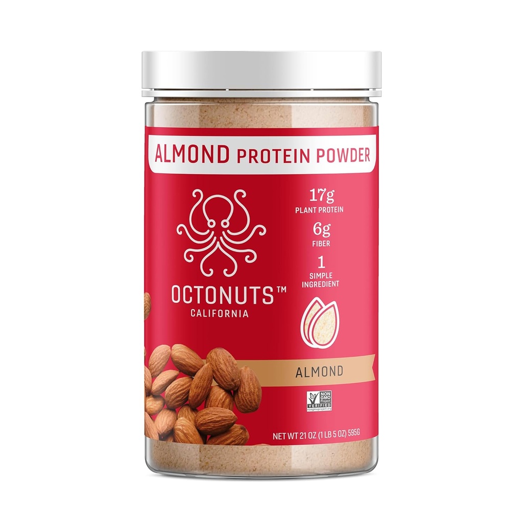 OCTO NUTS Almond Protein Powder Unflavred 21oz 