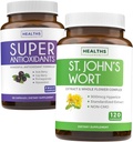 Antioxidanty & St. John's Worth (2-Month Supply) Serenity Antioxidant Blend - Super Antioxidanty - Výkonný Super Food Daily Blend (120 Caps) & St. John's Wort - Výkonný 9000mcg extrakt (120 Caps)