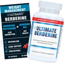 Ultimate Berberine Phytosome for Healthy Weight Management, Metabolism & Gut Health - 9.6X Absorption with Dual Action Formula - Immunity & Cholesterol Support - 1000mg Clinically Proven Supplement