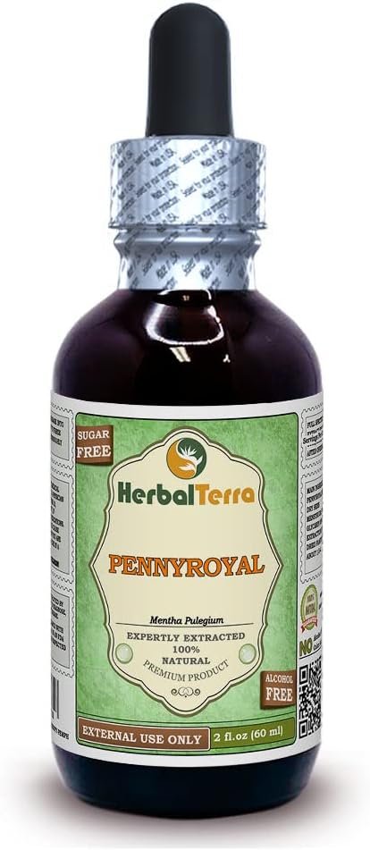 Pennyroyal (Mentha Pulegium) Glycerit, organický sušený bylinný bezalkoholový tekutý extrakt 2 oz