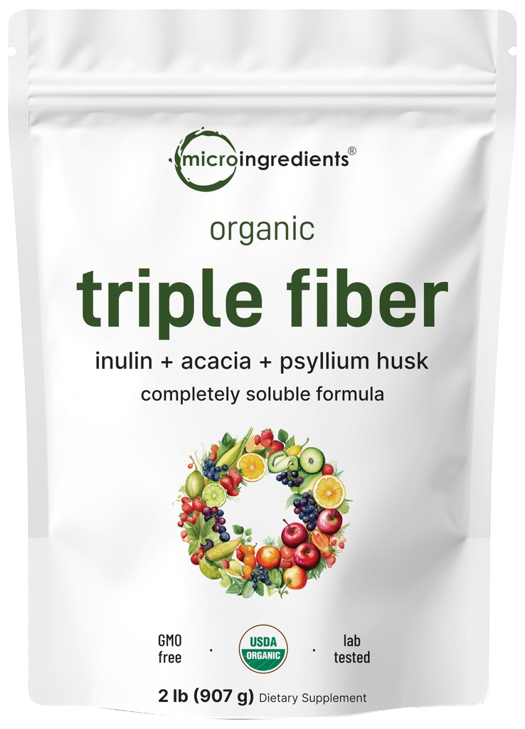 Micro Ingredients Organic Triple Fiber Powder, 2lb 
