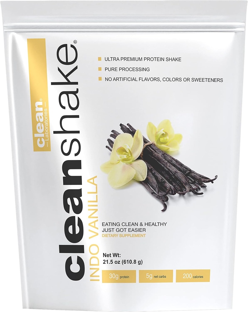 CleanShake Ultra-Premium Protein Shake. Čistý proteínový prášok Shake s 21 organickými zložkami, 23 vitamínmi a minerálmi, a non-GMO a rGBH-bez trávy Fed Srvátkový proteín. Informovaný proteín certifikovaný.