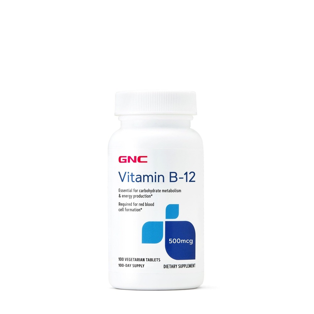 GNC vitamín B-12 500mcg, podporuje výrobu energie, 100 tabliet