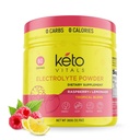 Keto Vitals Electrolytes prášok - bezcukrový Keto Electrolytes prášok s draslíkom, horčík, sodík, a vápnik - bez cukru Electrolyte nápoj Mix a hydratačný prášok, 60 Servírovanie, Malinová citróna