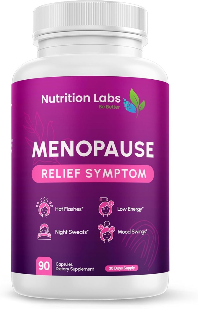 Menopauza Symptom Relief and Support Supplement for Women, MAKTrek Technology Clinically Proven Vegan Ingredients provide Menopauza Relief, Night Sweats & Hot Flash Relief, Drug-Free & Non-GMO. 90 CT
